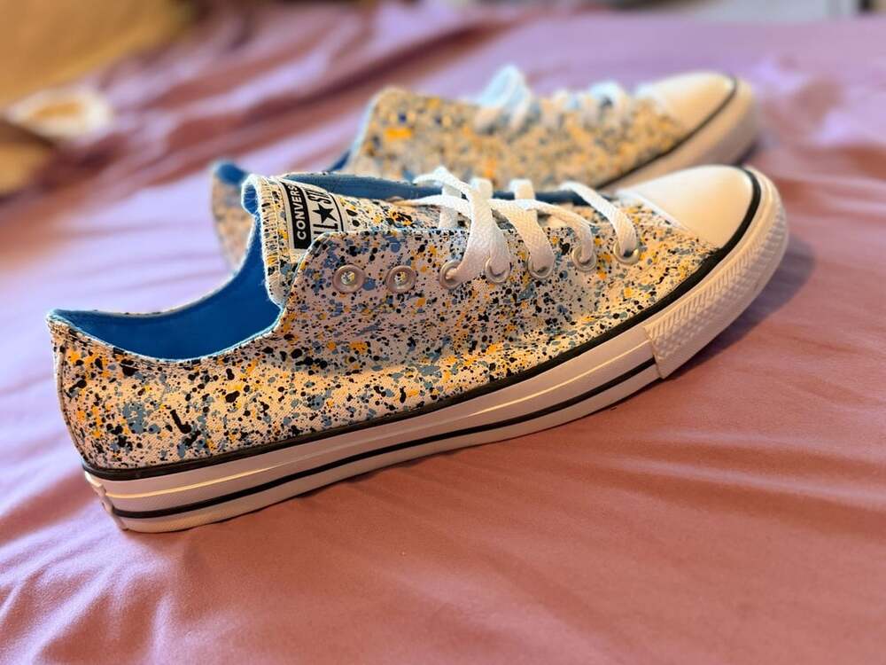 Converse Chuck Taylor AllStar Archive Low Paint Splatter Shoes White/Yellow/Blue